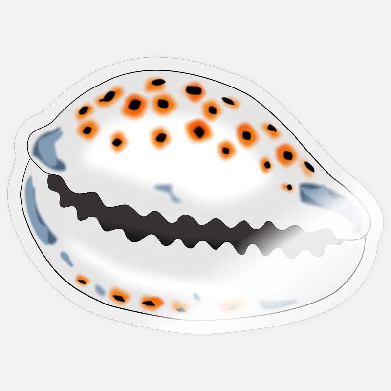 Coquille avec points - Sticker taille S (10 x 10 cm) - brillant transparent