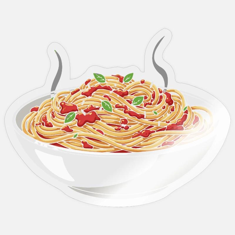 Spaghetti Dampftraum - Sticker Größe S (10 x 10 cm) - Transparent glänzend
