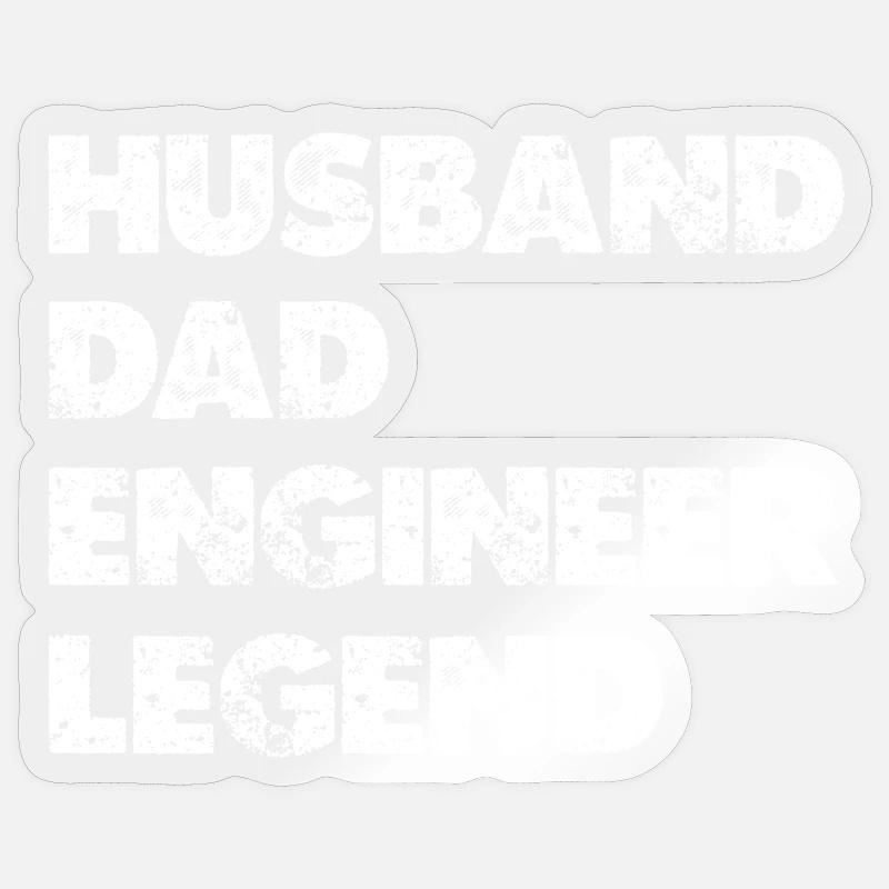 Husband Dad Engineer Legend Sticker Größe S (10 x 10 cm)