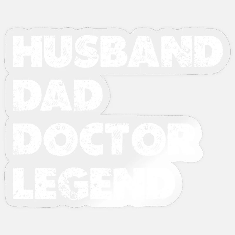 Héros Combo Mari Père Docteur - Sticker taille S (10 x 10 cm) - brillant transparent