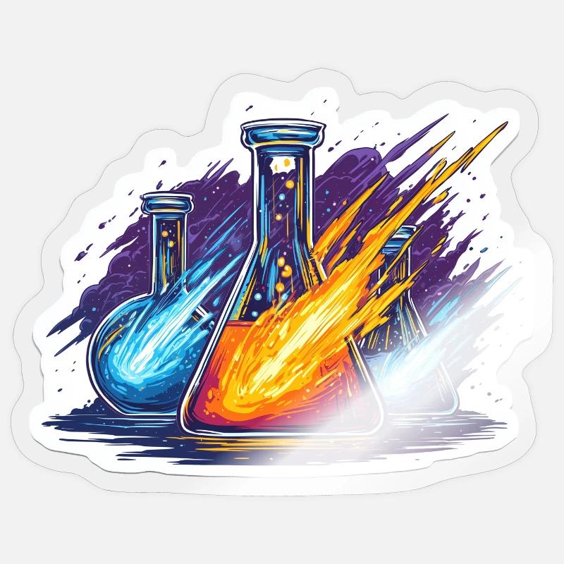 Labor-Geek-Quadrantiden-Meteorregen-Laborexperiment - Sticker Größe S (10 x 10 cm) - Transparent glänzend