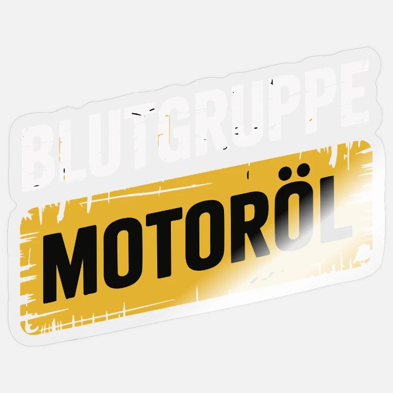 Blutgruppe Motoröl Schrauber Design - Sticker Größe S (10 x 10 cm) - Transparent glänzend