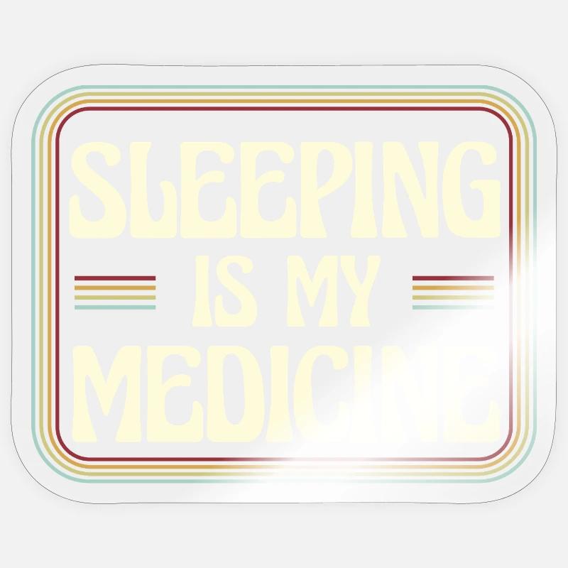 Dormir, c’est mon remède - Sticker taille S (10 x 10 cm) - brillant transparent