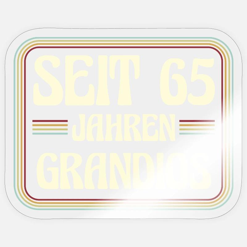 65 ans Anniversaire 65 ans - Sticker taille S (10 x 10 cm) - brillant transparent