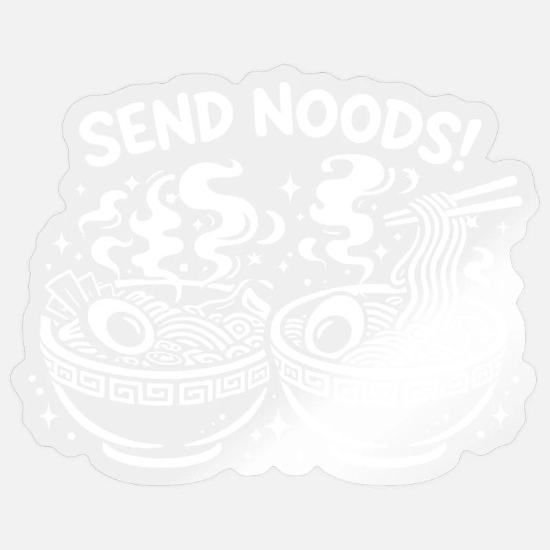 Send Noods – Édition Ramen - Sticker taille S (10 x 10 cm) - brillant transparent