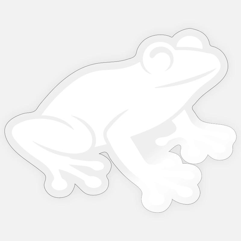 Icône de grenouille - Sticker taille S (10 x 10 cm) - brillant transparent