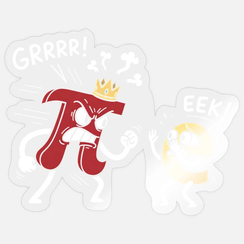 Constantes mathématiques Pi menacé e Comic Sticker taille S (10 x 10 cm)