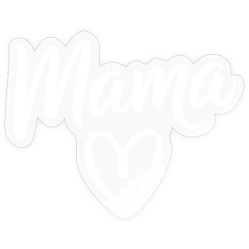 Mama Heart Skripttypografie - Sticker Größe S (10 x 10 cm) - Transparent glänzend - Vorne