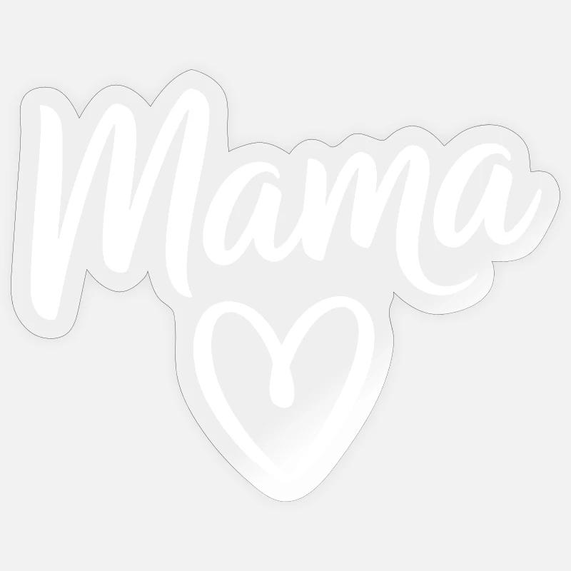 Mama Heart Skripttypografie Sticker Größe S (10 x 10 cm)
