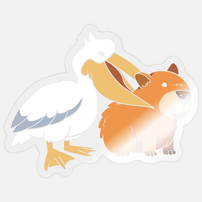 Capybara Capibara - Sticker taille S (10 x 10 cm) - brillant transparent