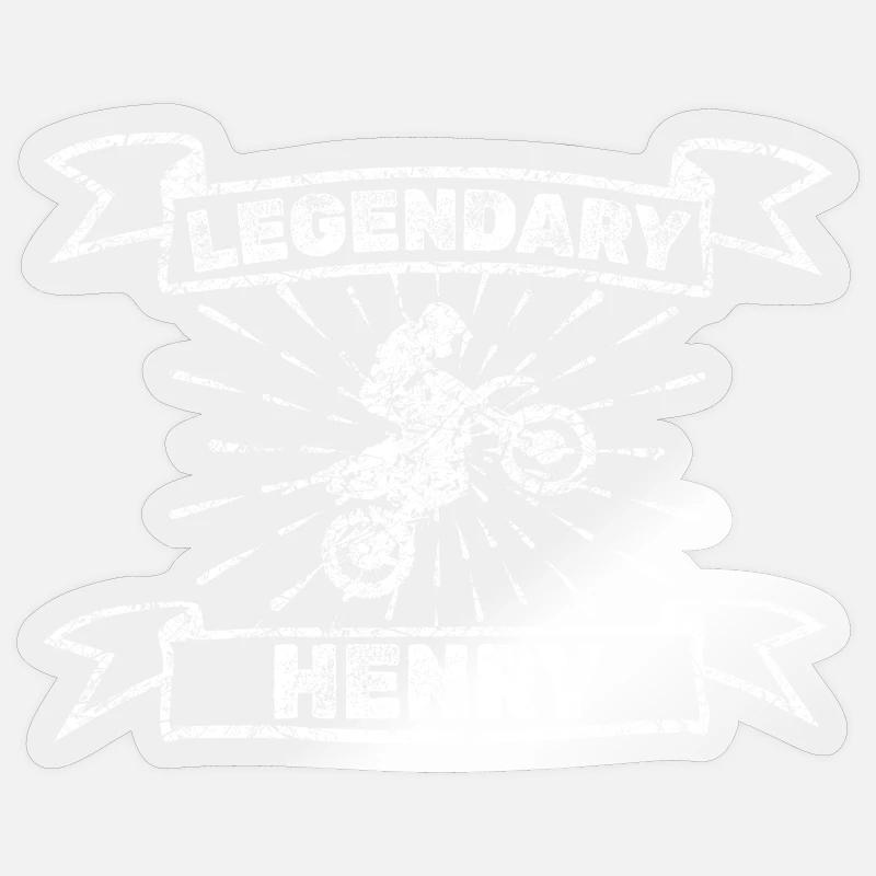 Biker Henry - Sticker taille S (10 x 10 cm) - brillant transparent