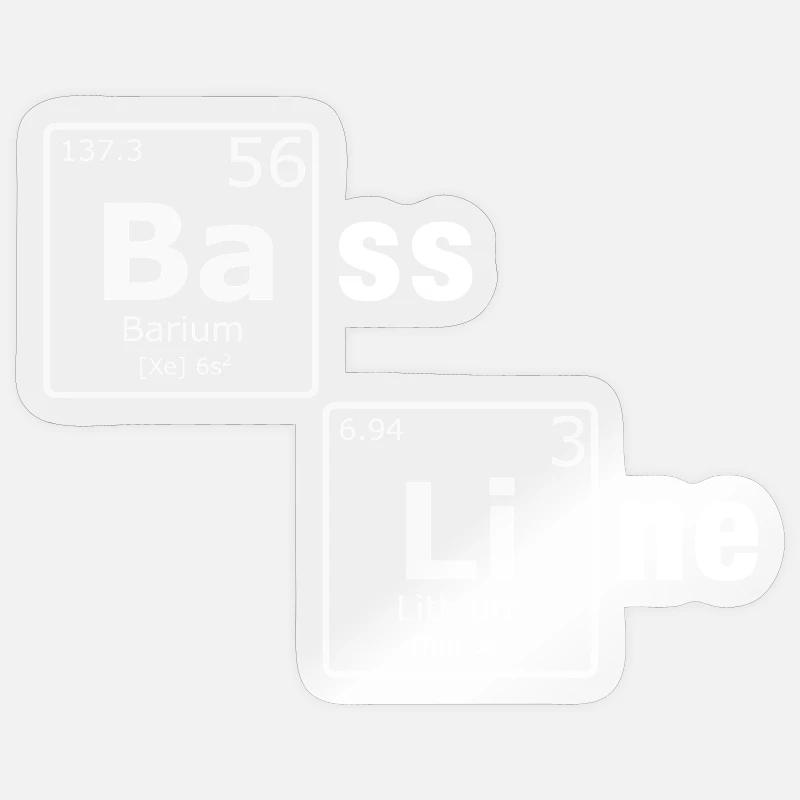 Bass Line PSE Periodic Table Elements Nerd Sticker size S (10 x 10 cm)
