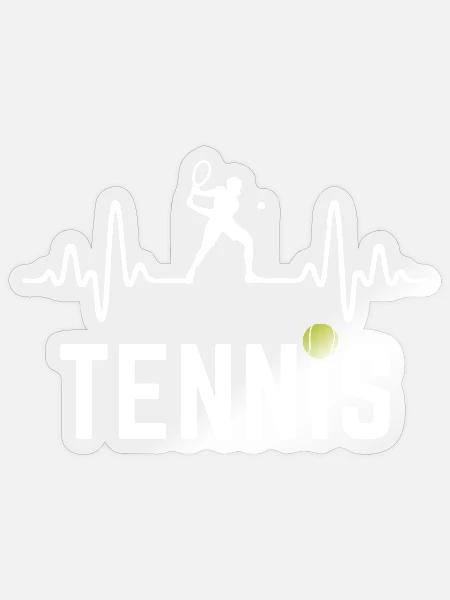 Tennis Herzschlag Tennisspieler - Sticker Größe S (10 x 10 cm) - Transparent glänzend