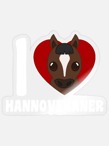 Ich liebe Hannoveraner - Herz - Sticker Größe S (10 x 10 cm) - Transparent glänzend
