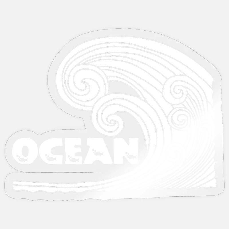 The White Wave - Sticker size S (10 x 10 cm) - transparent glossy