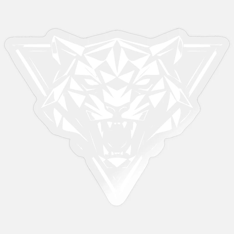 Geometric Wolf Head Facets - Sticker size S (10 x 10 cm) - transparent glossy
