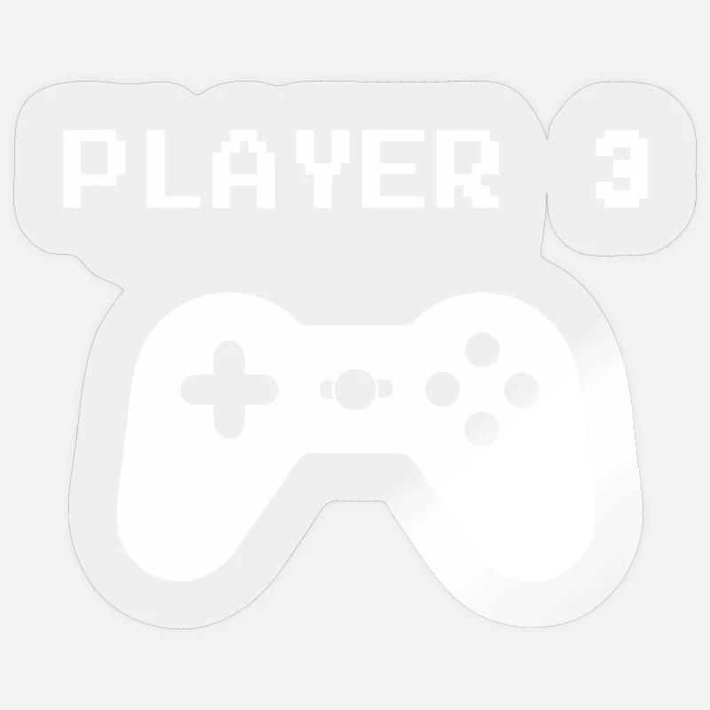 Retro Pixel Controller - Sticker size S (10 x 10 cm) - transparent glossy