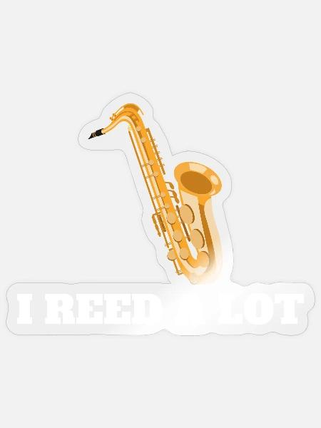 Lustiges Saxophonspieler-Geschenk für Saxophonisten - Sticker Größe S (10 x 10 cm) - Transparent glänzend
