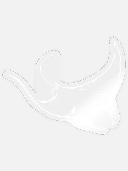 Vogelskull Linienkunst Weiß - Sticker Größe S (10 x 10 cm) - Transparent glänzend
