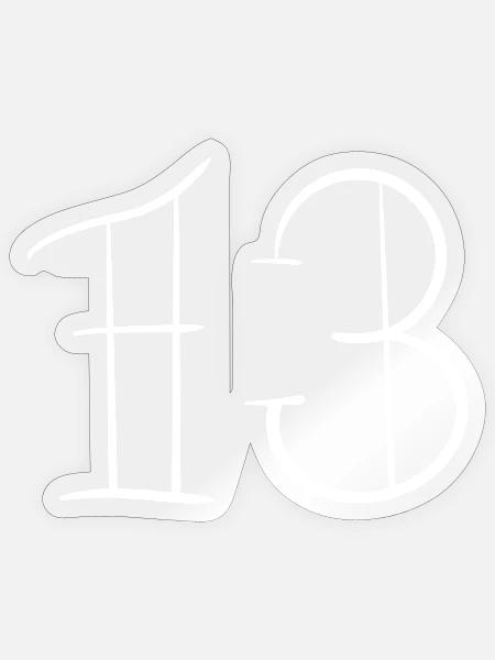 13_weiss - Sticker Größe S (10 x 10 cm) - Transparent glänzend