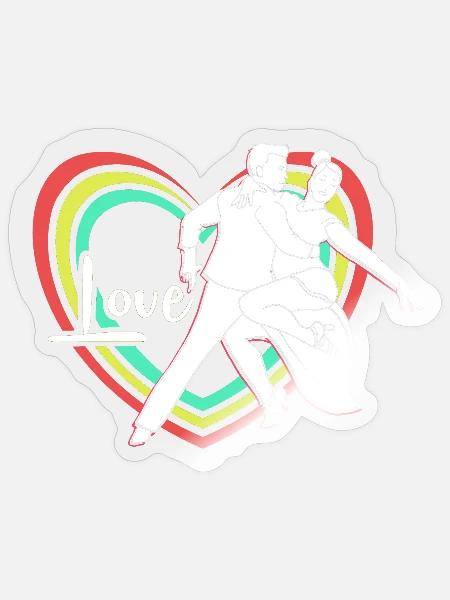 Walzer Paartanz - Sticker Größe S (10 x 10 cm) - Transparent glänzend
