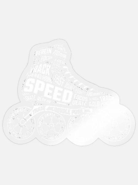 Speedskating Inline Skates Word Art - Sticker Größe S (10 x 10 cm) - Transparent glänzend