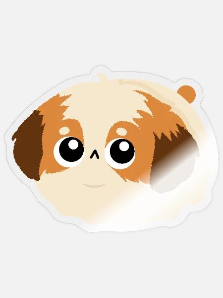 Chibi Flauschiges Shih Tzu-Welpengesicht - Sticker Größe S (10 x 10 cm) - Transparent glänzend