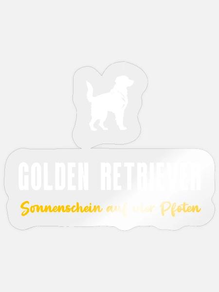 Golden Retriever Sonnenschein auf vier Pfoten - Sticker Größe S (10 x 10 cm) - Transparent glänzend
