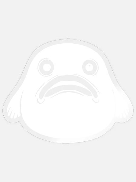 Blobfisch Fisch weiß Meeresfisch Geschenk  - Sticker Größe S (10 x 10 cm) - Transparent glänzend