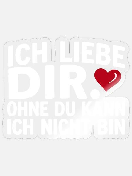 Liebe lustiger Spruch Ich liebe Dir  - Sticker Größe S (10 x 10 cm) - Transparent glänzend