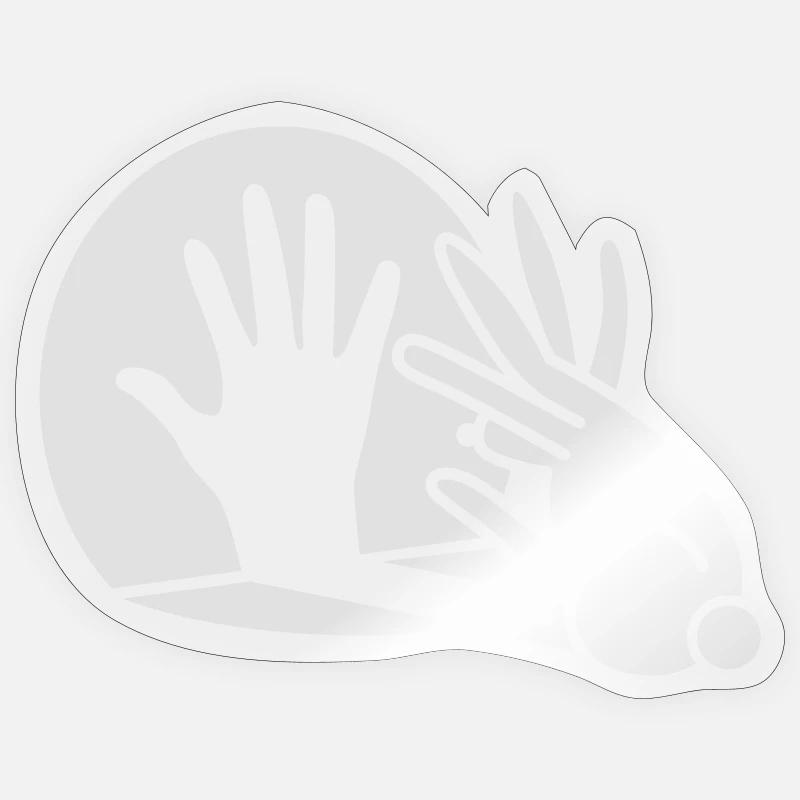 Rabbit Hand Shadows Glow in the dark Sticker size S (10 x 10 cm)