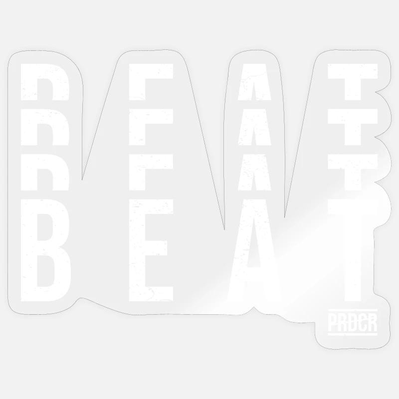 Beats Vertikale Typografie Sticker Größe S (10 x 10 cm)