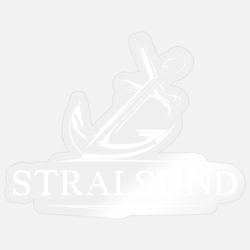 stralsund see anker symbol geschenk idee logo - Sticker Größe S (10 x 10 cm) - Transparent glänzend