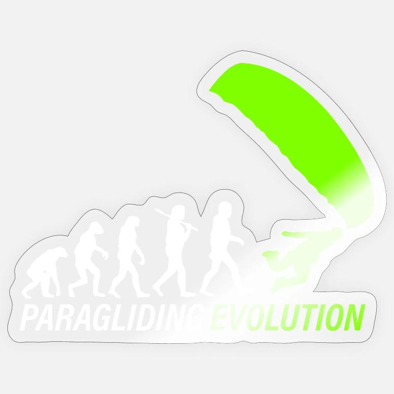Paragliding Evolution - Sticker Größe S (10 x 10 cm) - Transparent glänzend