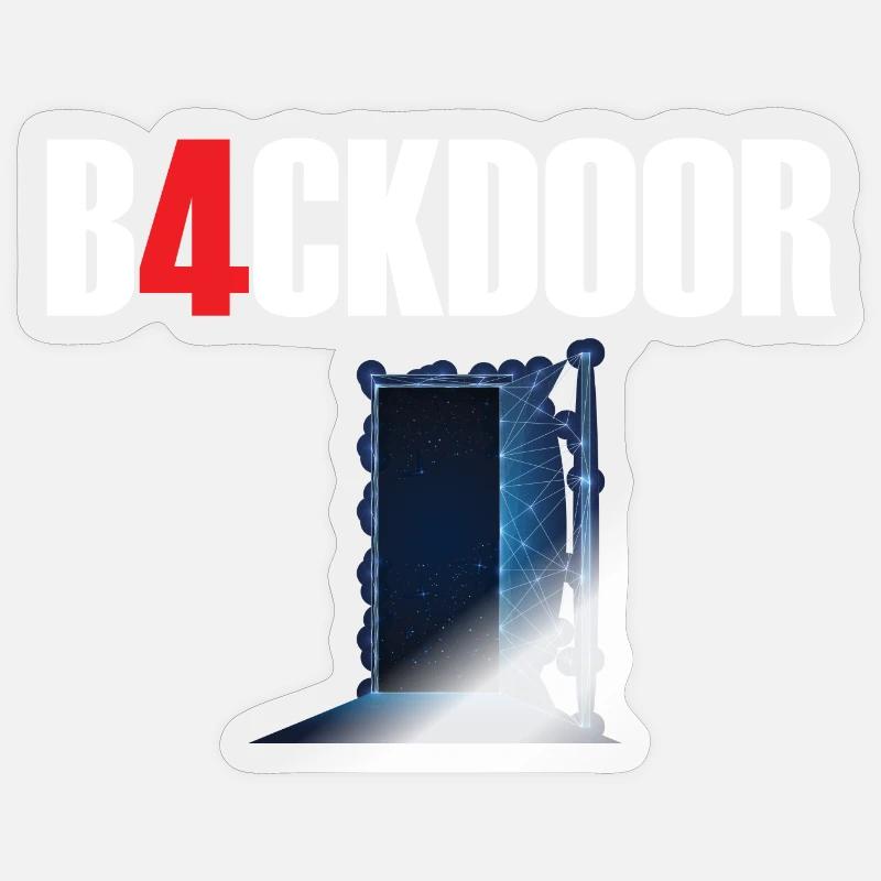 Porte dérobée - Sticker taille S (10 x 10 cm) - brillant transparent