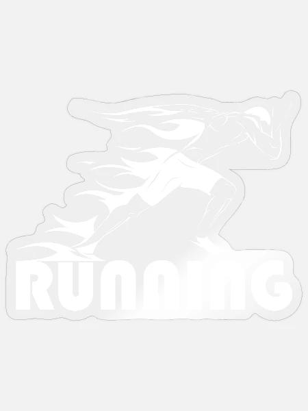 Leichtathletik Sport Training Symbol Running Feuer - Sticker Größe S (10 x 10 cm) - Transparent glänzend