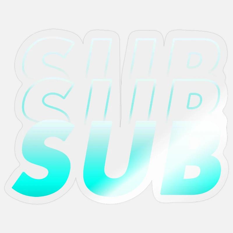 SUB - submissive - people blue gradient effect Sticker size S (10 x 10 cm)