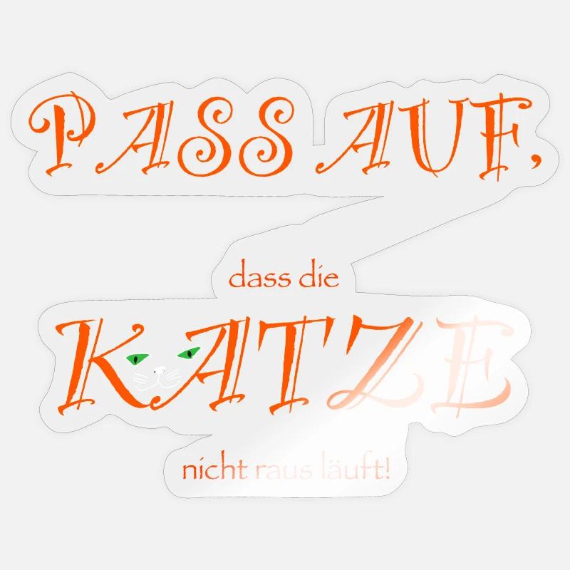 Pass auf, Katze! - Sticker Größe S (10 x 10 cm) - Transparent glänzend
