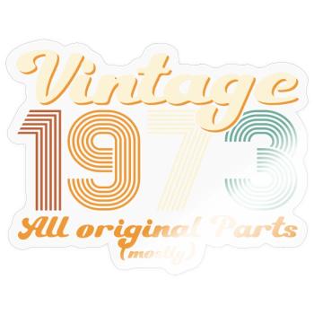Cadeau original vintage 1973 49ème anniversaire - Sticker taille S (10 x 10 cm) - brillant transparent - Devant