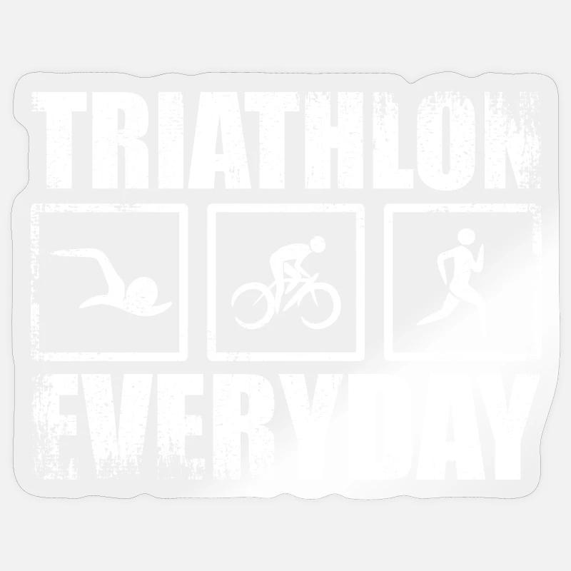 Triathlon Routine - Sticker Größe S (10 x 10 cm) - Transparent glänzend
