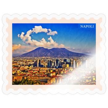 Napoli Skyline Vesuvio - Sticker size S (10 x 10 cm) - transparent glossy - Front