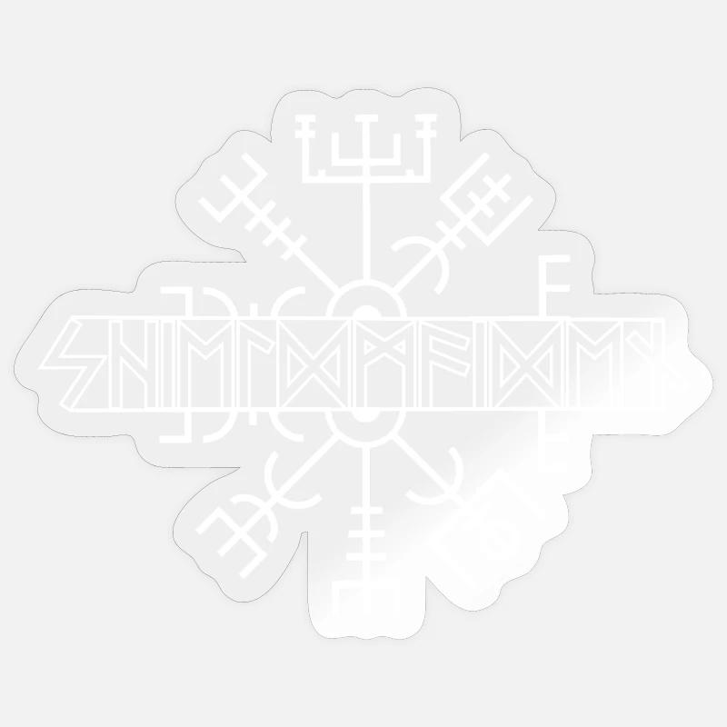 Nordic Rune Rings Pattern - Sticker size S (10 x 10 cm) - transparent glossy