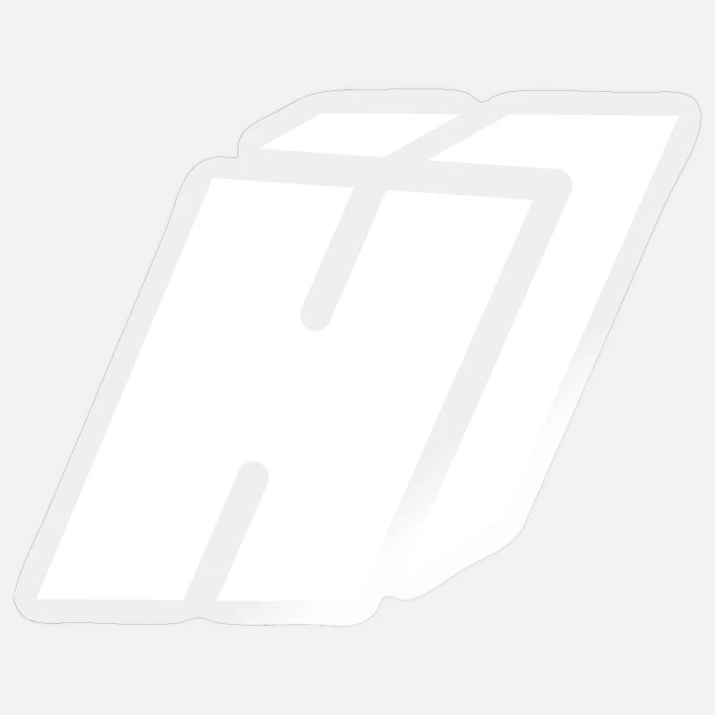 Abstract H letter - Sticker size S (10 x 10 cm) - transparent glossy