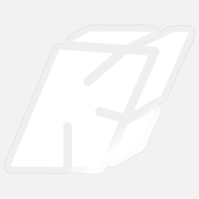 Abstract K letter - Sticker size S (10 x 10 cm) - transparent glossy