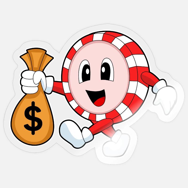 Pokerchips Poker - Sticker Größe S (10 x 10 cm) - Transparent glänzend