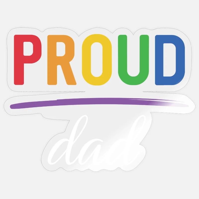 LGBT Proud Dad - Pride-Monat - Sticker Größe S (10 x 10 cm) - Transparent glänzend