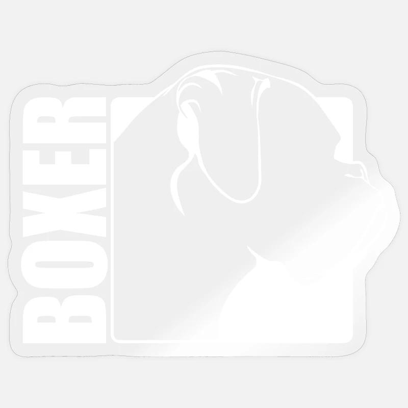 Boxer Profil Hund Hunde Wilsigns - Sticker Größe S (10 x 10 cm) - Transparent glänzend
