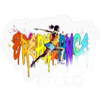 Breakdance Girl Bgirl B-Girl - Sticker taille S (10 x 10 cm) - brillant transparent - Devant