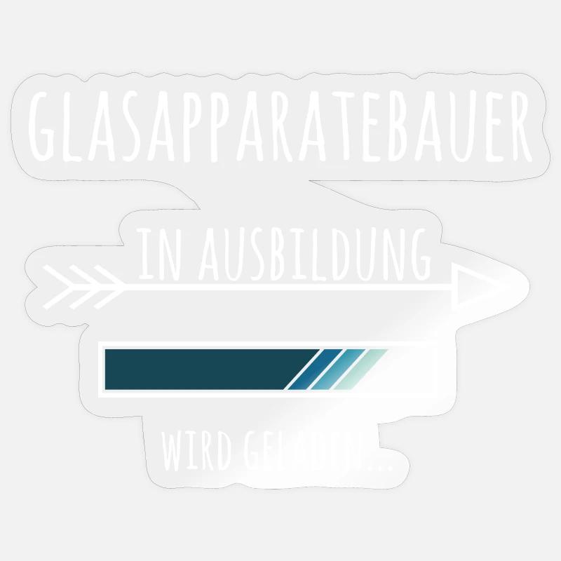 Glasapparatebauer Ausbildung Beruf Geschenk - Sticker Größe S (10 x 10 cm) - Transparent glänzend