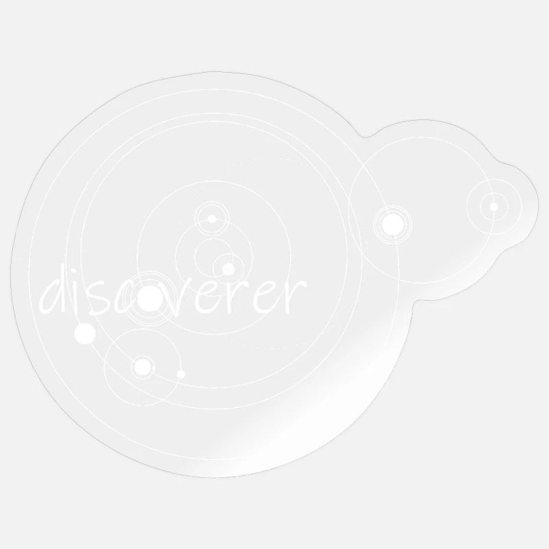 discoverer (white) - Sticker Größe S (10 x 10 cm) - Transparent glänzend